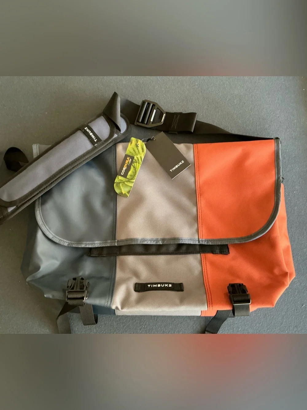 NWT - Timbuk2 Men's Custom Classic Messenger Bag - Orange/Gray/Blue